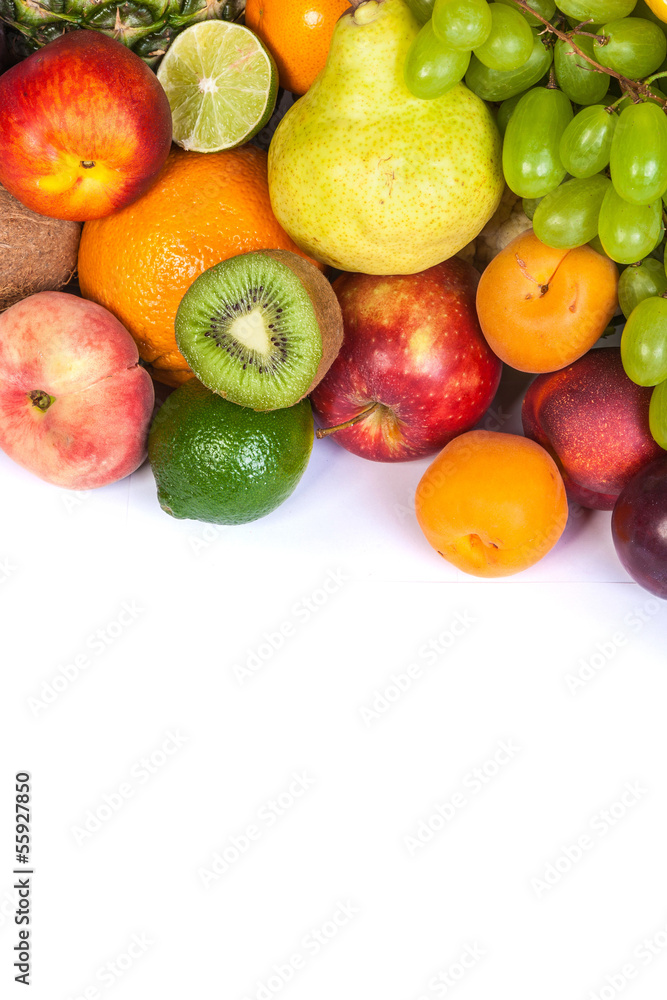 Huge group of fresh fruits