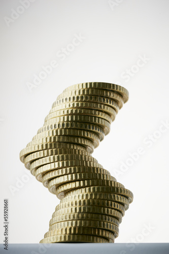 coin stack zigzag shape