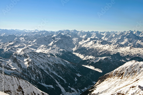 Scenic wallpaper with highest peaks of the european alps