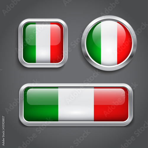 Italy flag glass buttons Free Download Italy flag glass buttons - GFXLoad