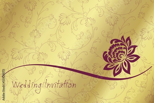 water lily , wedding card design, India