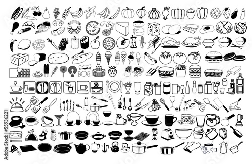 vector icons of food