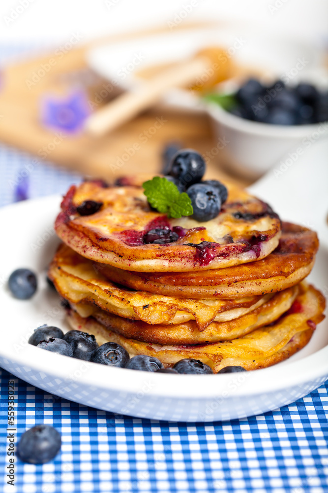 Stack of pancakes with fresh blueberry Stack of pancakes with fresh blueberry