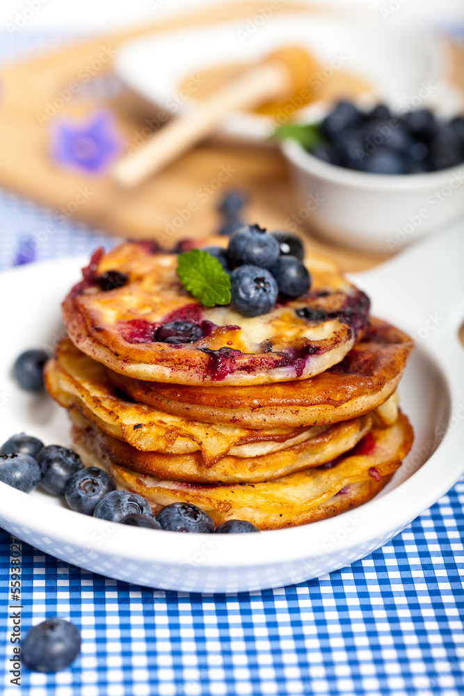 Pancakes with blueberries Pancakes with blueberries