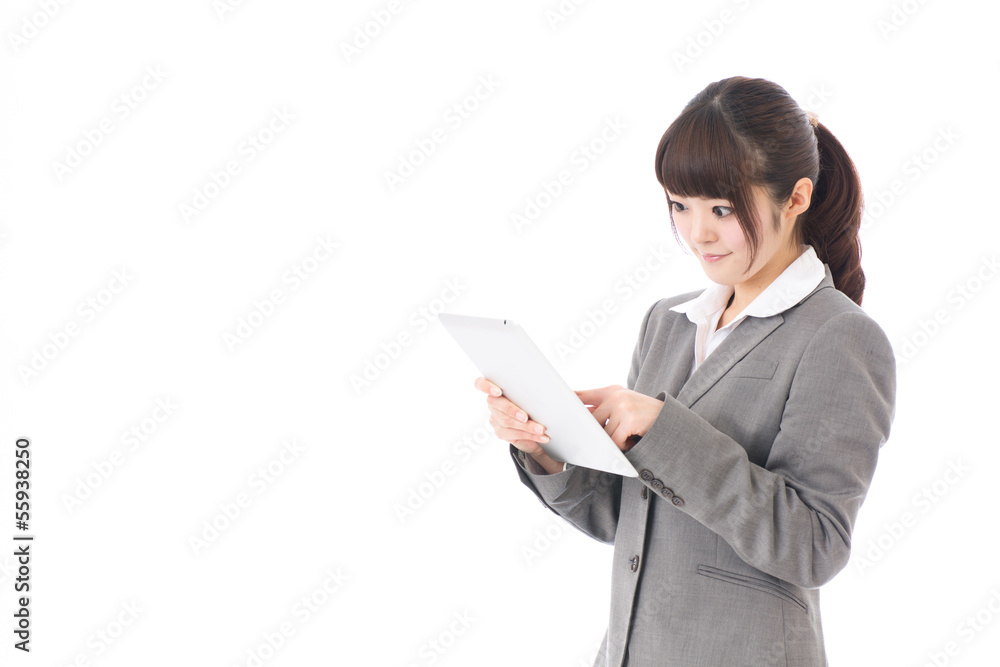 asian businesswoman using tablet computer asian businesswoman using tablet computer