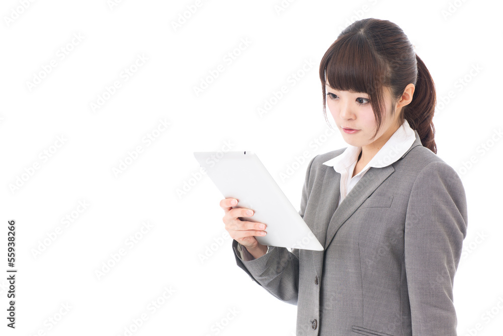 asian businesswoman using tablet computer asian businesswoman using tablet computer