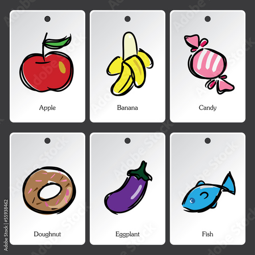 Food illustration vocabulary card