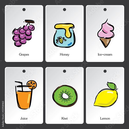 Food illustration vocabulary card