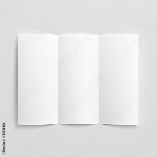 Blank trifold paper brochure.
