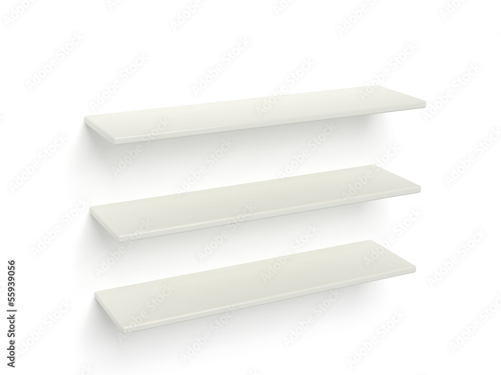three empty shelves three empty shelves