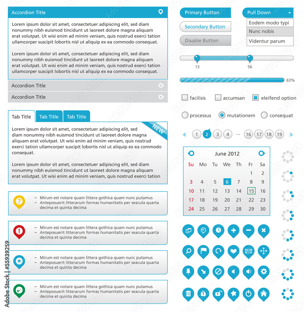 Fototapeta Set of icons for website