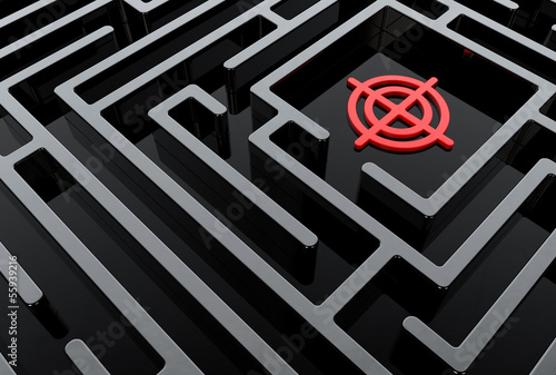 Abstract black 3D labyrinth