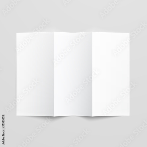 Blank trifold paper brochure.
