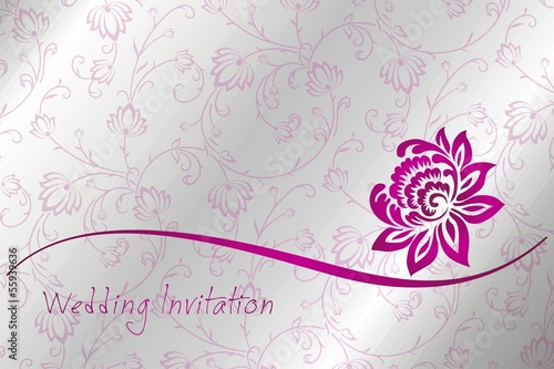 Fototapeta Naklejka Na Ścianę i Meble -  water lily , wedding card design, India