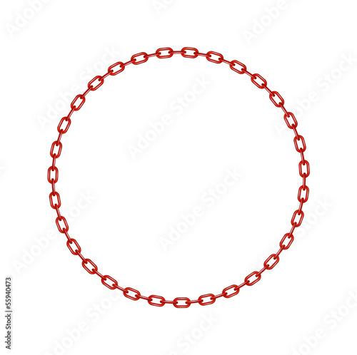 Red chain in shape of circle