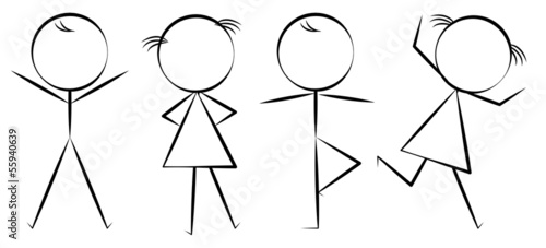 Four figures dancing