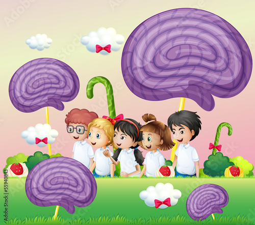 A group of kids at the candyland
