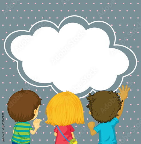 Kids watching the empty cloud template