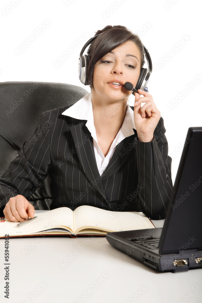 Beautiful customer support on white background Beautiful customer support on white background