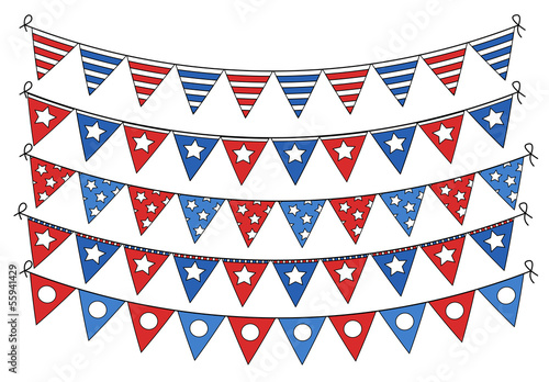 4th of july flag banners vector
