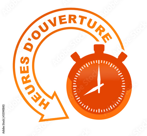heures d'ouverture sur symbole validé orange