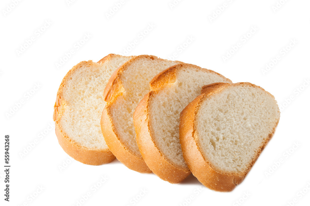 wheaten bread sliced, on white