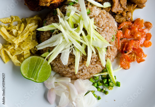 Rice Mixed with Shrimp paste photo