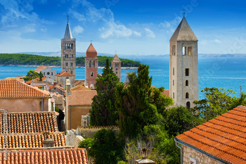 Fototapeta Naklejka Na Ścianę i Meble -  Beautiful cityscape of Croatia, the city of Rab