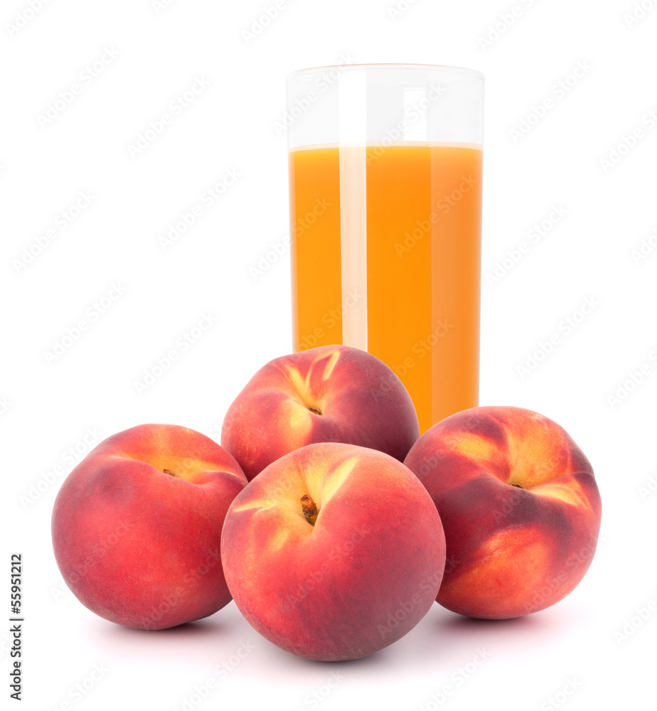 Peach fruit juice in glass Peach fruit juice in glass
