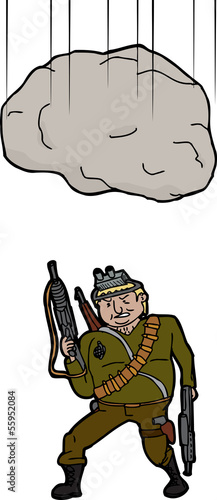 Boulder Falling on Terrorist