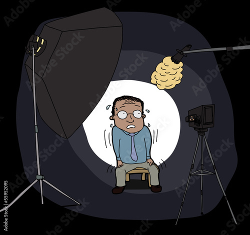 Nervous Man on Camera