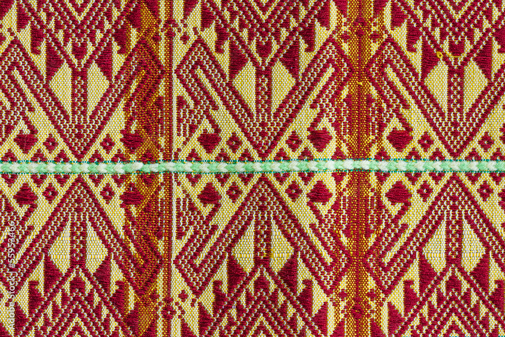 Thailand pattern of woven fabrics hand.