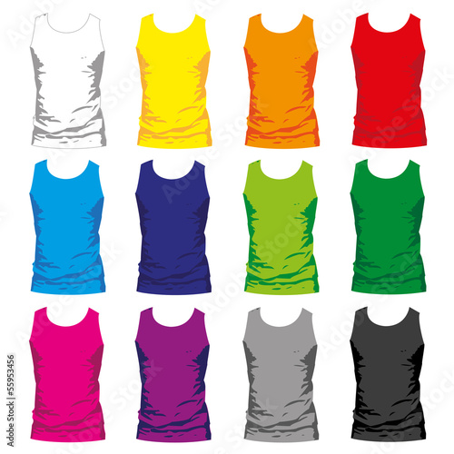 Set of colorful Tshirt tanks for men