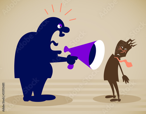 chief shouts at the subordinate