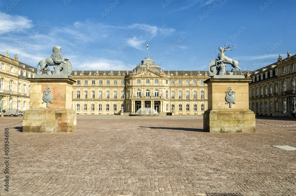 Obraz premium Stuttgart Palace in the city center.