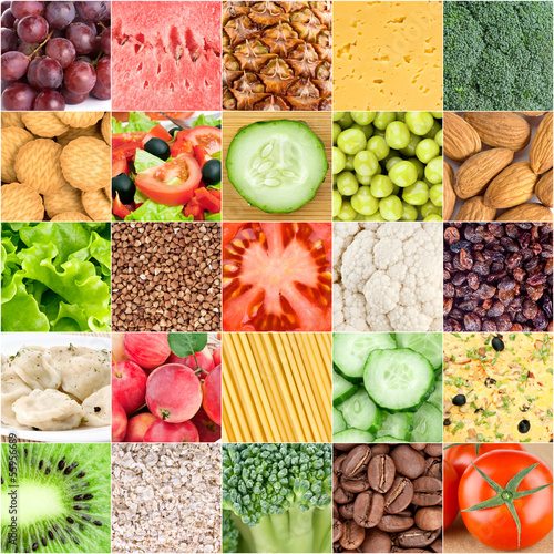 Collection of healthy food backgrounds