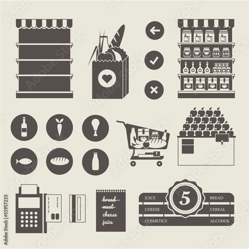 Supermarket icons