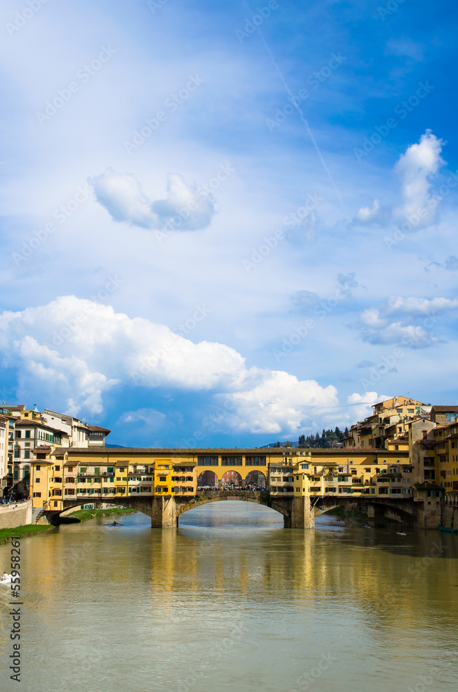 Ponte Vecchio in blue sky, Florence, Italy