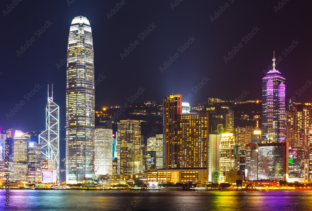 Fototapeta premium Cityscape of Hong Kong night