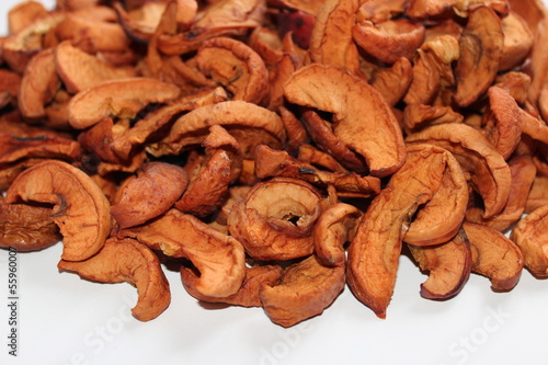 dried apples on the white background photo