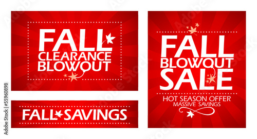 Fall blowout sale banners set.