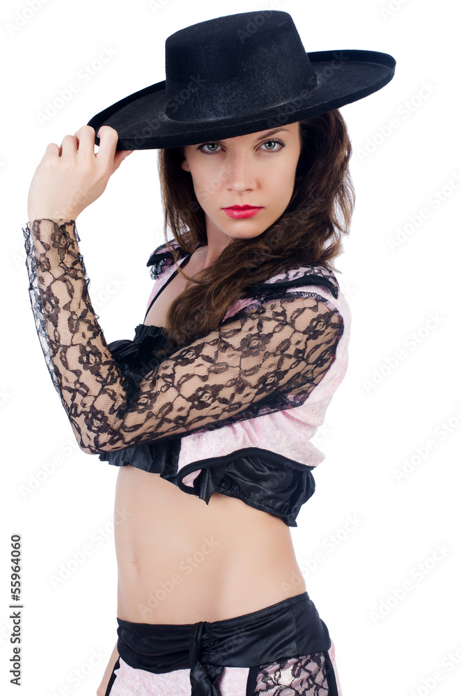 Woman toreador isolated on the white Woman toreador isolated on the white