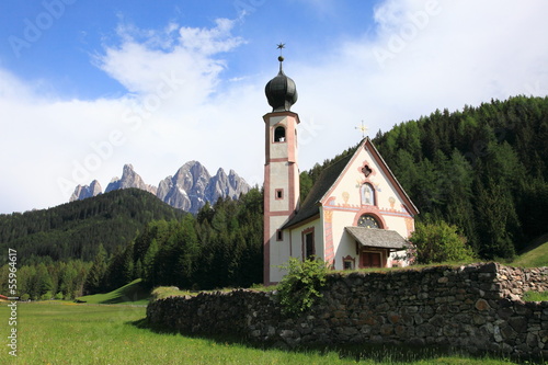 little chapel at the Dolomites Alps, Italy