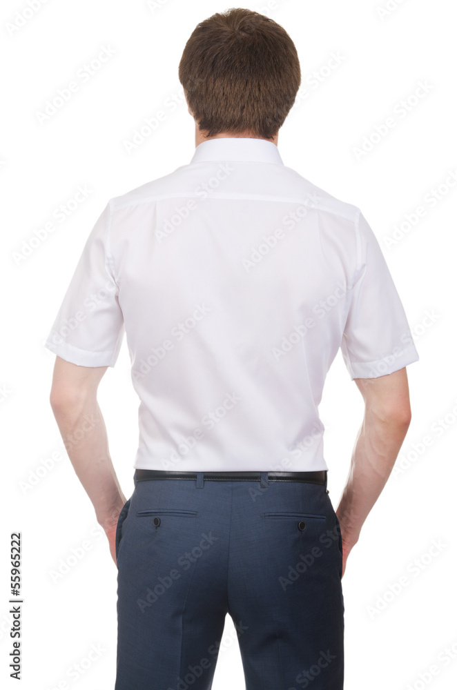 Male model with shirt isolated on white Male model with shirt isolated on white