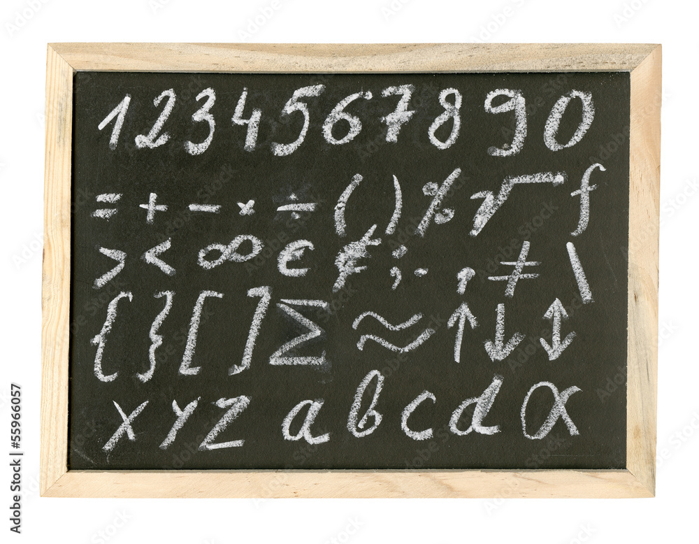 Obraz premium Chalkboard with mathematical symbols