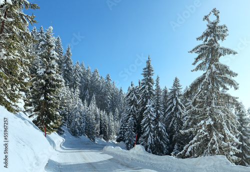 Morning winter mountain landscape