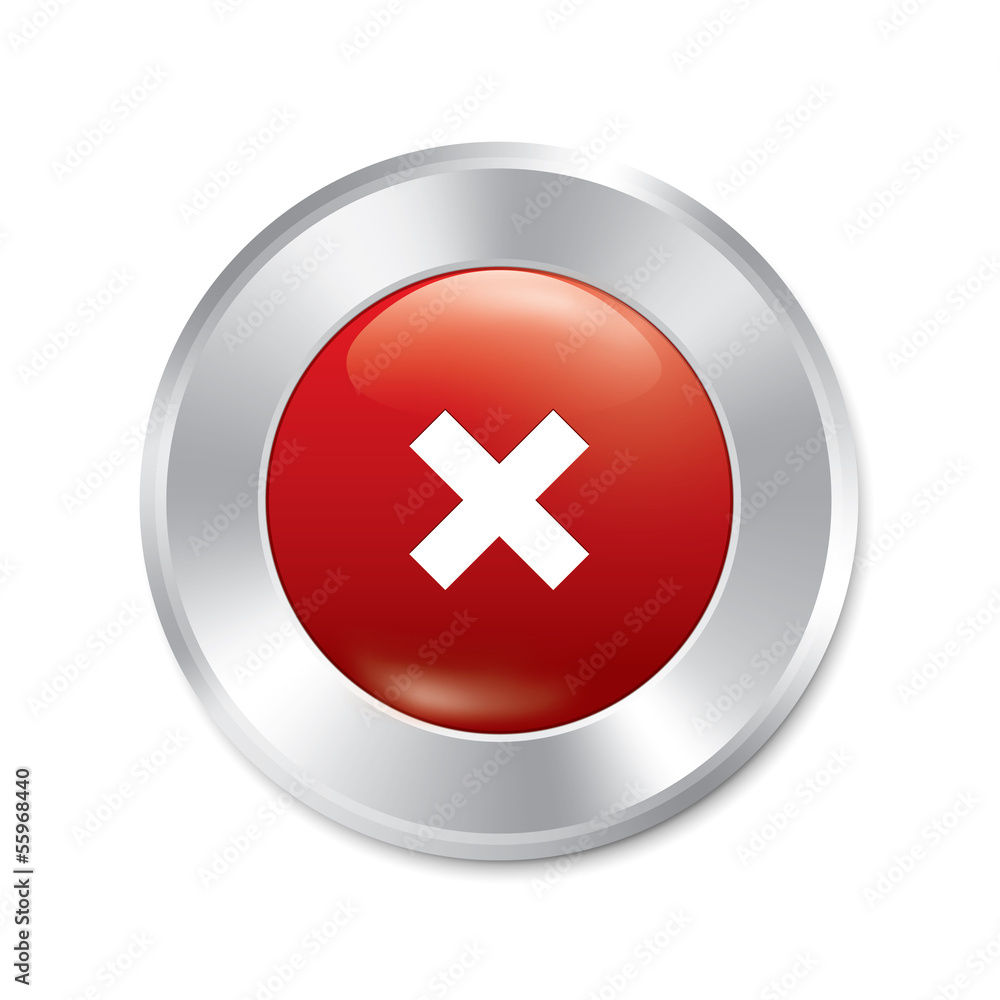 No button. Cancel sticker. Delete icon. Isolated. No button. Cancel sticker. Delete icon. Isolated.