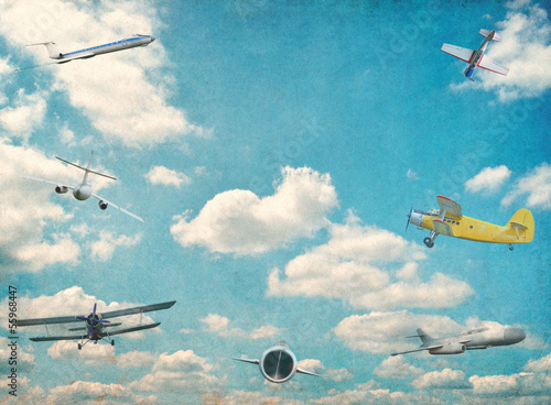 Retro aviation vintage background