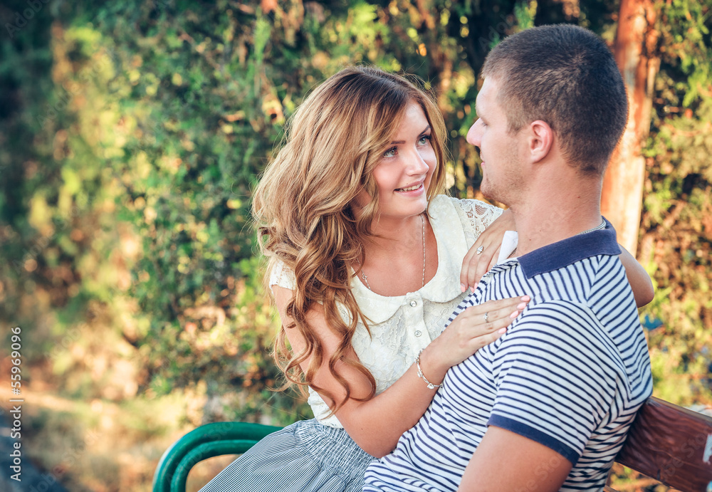 Love and affection between a young couple Love and affection between a young couple