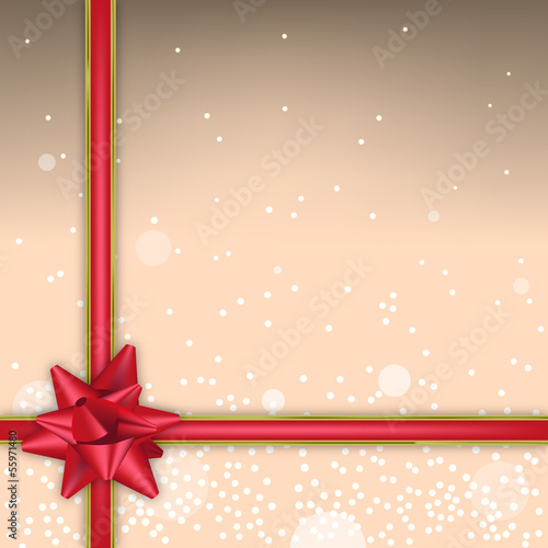 Christmas background with sparks and red bow © Yaran